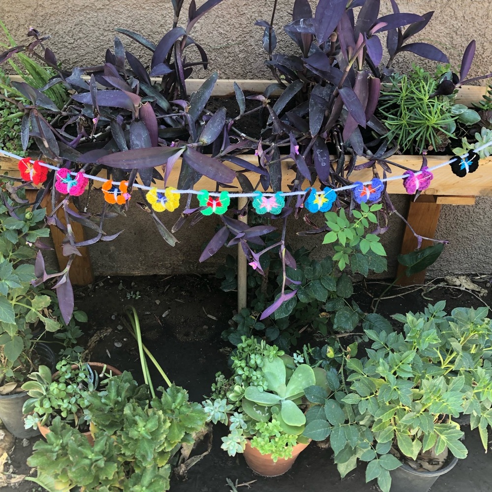 🎉HP🎉🌈Handmade Crochet Rainbow Butterfly Garland🌈 - Picture 6 of 10